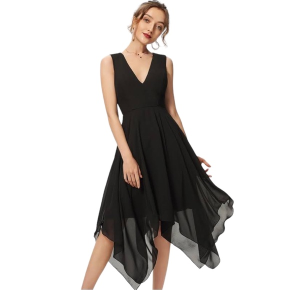 JJs House | Dresses | Jjs House Aline Vneck Asymmetrical Chiffon ...